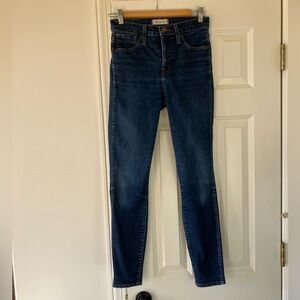EUC Madewell Dark Blue Denim 10” High-Rise Skinny Jeans (26)